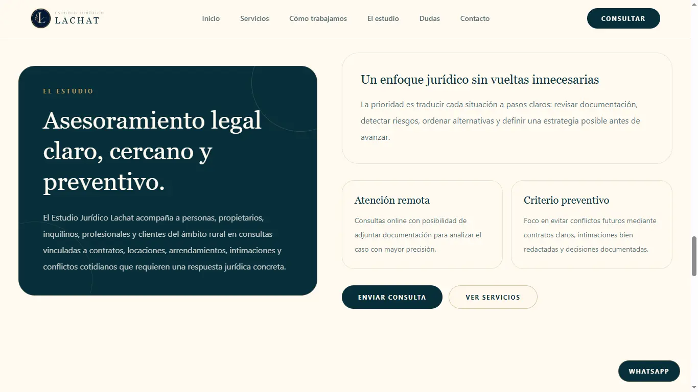 Estudio Jurídico Lachat professional approach section